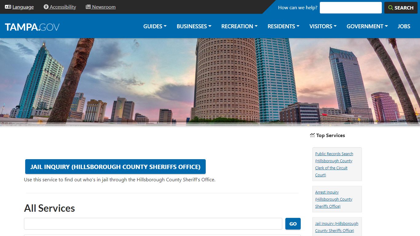 Jail Inquiry (Hillsborough County Sheriffs Office) | City of Tampa